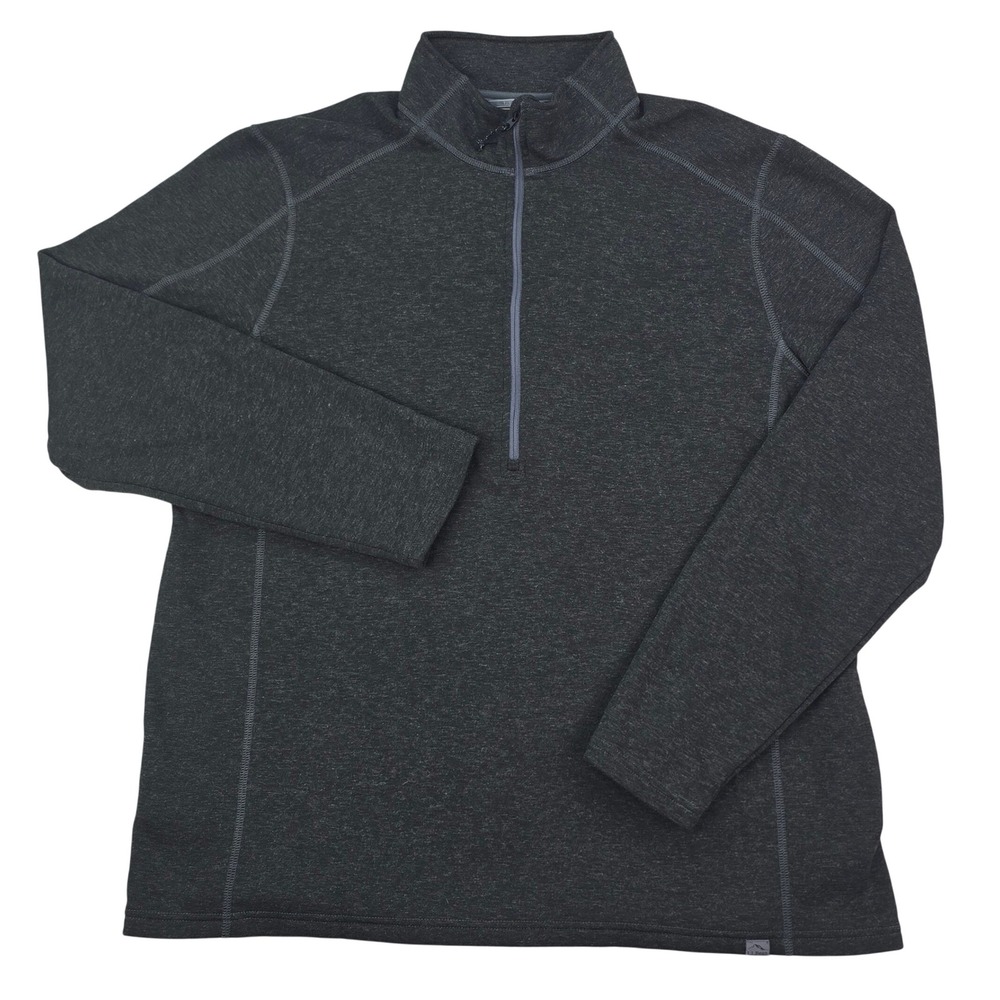 L.L.Bean Pullover Mens XL-Tall Charcoal Heather Wool Blend 1/4 Zip Top 506869